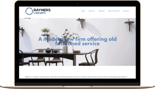 Rayners Lawyers Web Design Mock up